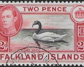 1938 Falkland Islands SG.150 2d black & carmine-red used