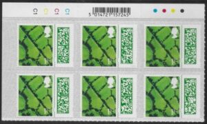 NI171  1st  Fields  2B   Barcoded stamp. cyld. C1x4   Phos C1 Cartor.  U/M (MNH)