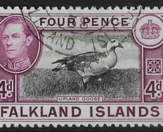 1938  Falkland Islands. SG.154  4d black and purple.  fine used.