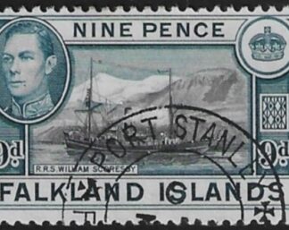 1938  Falkland Islands. SG.157 9d.  black & grey-blue  fine used.