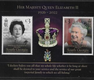 2023 South Georgia. SG.MS.816 HM Queen Elizabeth II 1926-2022  mini sheet  U/M (MNH)