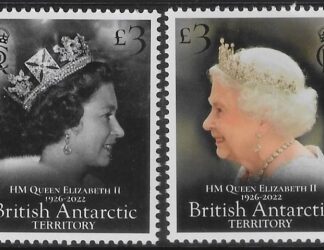 2023 British Antarctic - SG.829-30 HM Queen Elizabeth II 1926-2022  set 2 values, U/M (MNH)