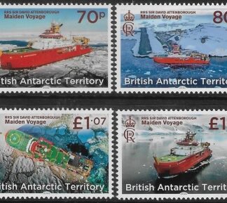 2022 British Antarctic - SG.824-27  RRS Sir David Attenborough Maiden Voyage. set v4 values , U/M (MNH)