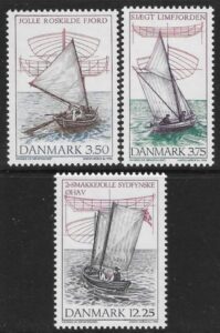 1996 Denmark SG1074-6 Wooden Sailing Boats Set of 3 Values U/M (MNH)