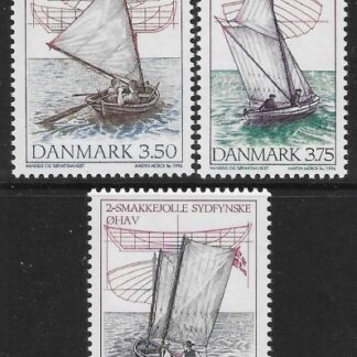 1996 Denmark SG1074-6 Wooden Sailing Boats Set of 3 Values U/M (MNH)