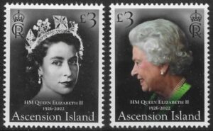 2022 Ascension SG.1355-6 HM Queen Elizabeth II 1926-2022. set 2 values U/M (MNH)