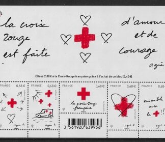 2015 France MS5873 Red Cross Fund Mini Sheet U/M (MNH)