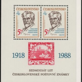 1988 Czechoslovakia - MS.2946 'PRAGA 88' 10th issue. mini sheet  U/M  (MNH)