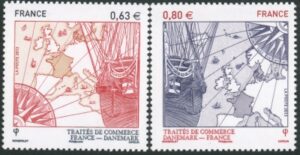 2013 France SG5485-6 350th Ann. Danish-France Trade Treaty U/M (MNH)