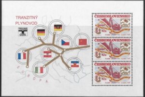 1984 Czechoslovakia - MS.2756  map of Transgas pipeline. mini sheet.  U/M (MNH)