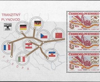 1984 Czechoslovakia - MS.2756  map of Transgas pipeline. mini sheet.  U/M (MNH)