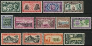 1940 New Zealand SG613-25 KGVI Set of 13 Values U/M (MNH)
