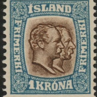 1907 Iceland SG.93 Kings Christian IX and Frederik VIII 1k brown & blue. M/M