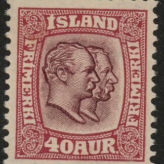1907 Iceland SG.91 Kings Christian IX and Frederik VIII 40a claret  LMM