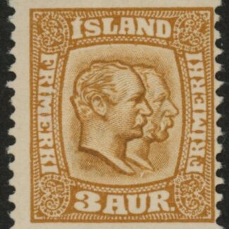 1907 Iceland - SG.82 Kings Christian IX & Frederik VIII 3a yellow-brown  m/m