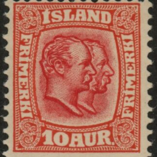 1907 Iceland - SG.86 Kings Christian IX & Frederik VIII   10a scarlet LMM.