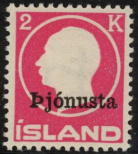 1922 Iceland SG.O151 'OFFICIAL' 2k cerise 'overprint' U/M (MNH)