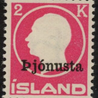 1922  Iceland SG.O151  'OFFICIAL'   2k cerise 'overprint'  U/M (MNH)