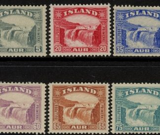 1931  Iceland  SG.195-200 Gullfoss Falls set 6 values LM/M