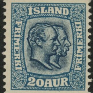 1907 Iceland SG.89 Kings Christian IX and Frederik VIII 20a brown. LM/M