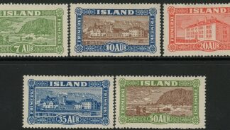 1925 Iceland SG.151-5 set 5 values. cat. value £350.00 M/M