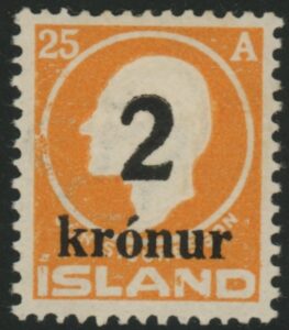1926 Iceland SG.147 2k on 25a orange. LM/M