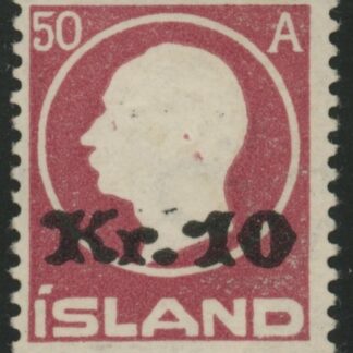 1925 Iceland SG.148  10k on 50a  claret.  LM/M