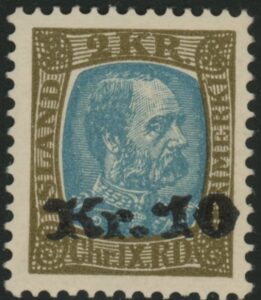 1929 Iceland SG.150 10k on 2k blue & olive-brown.. LM/M