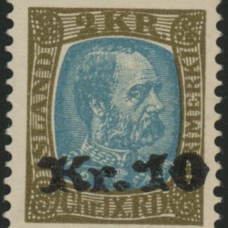 1929 Iceland SG.150  10k on 2k blue & olive-brown..  LM/M