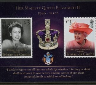 2022 Tristan Da Cunha. MS.1359  HM Queen Elizabeth II 1926-1922. mini sheet U/M (MNH)