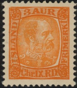 1902 Iceland SG.43 King Christian IX 3a orange. M/M