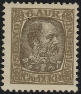 1902 Iceland SG.46 King Christian IX 6a brown & grey-brown. M/M