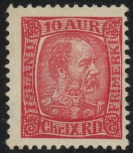 1902 Iceland SG.47 King Christian IX 10a carmine. M/M