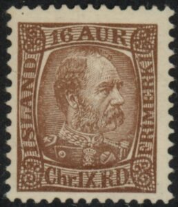 1902 Iceland SG.48 King Christian IX 16a reddish brown. M/M