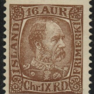 1902  Iceland  SG.48 King Christian IX   16a reddish brown.  M/M