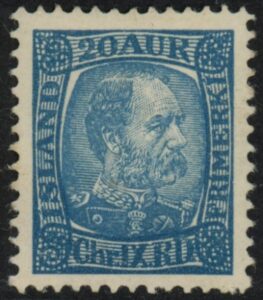 1902 Iceland SG.49 King Christian IX 20a blue M/M