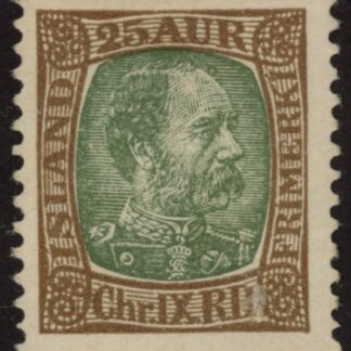 1902  Iceland  SG.50 King Christian IX   25a green & brown. M/M