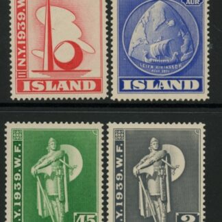 1939 Iceland  SG.238-41 New York World Fair. set  4 values LM/M