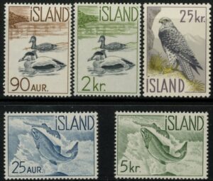 1959 Iceland SG.368-72 set 5 values U/M (MNH)
