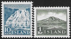 1935 Iceland SG.214-5 Dynjandi Falls & Mt.Hekla. M/M