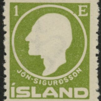 1911 Iceland SG.96 Birth Centenary of Jon Sigurdssen. Historian. 1e pale yellow green. LM/M