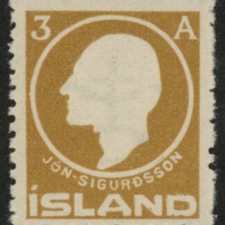 1911 Iceland SG.97 Birth Centenary of Jon Sigurdssen. Historian. 3a bistre-brown. LM/M