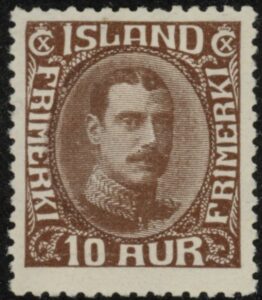 1932 Iceland SG.187 10a chocolate King Christian X U/M MNH