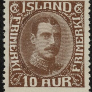 1932 Iceland SG.187 10a chocolate King Christian X  U/M MNH