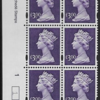 Y1802 (UC16)  Enschéde £3.00 dull violet  Cyld. 1 no dot (1)  U/M (MNH)
