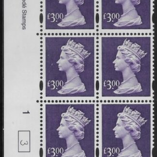 Y1802 (UC16)  Enschéde £3.00 dull violet  Cyld. 1 no dot (3)  U/M (MNH)