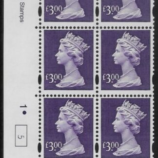 Y1802 (UC16)  Enschéde £3.00 dull violet  Cyld. 1 dot (5)  U/M (MNH)