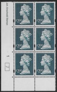 Y1801 (UC15)  Enschéde £2.00 dull blue  Cyld. 1 no dot (7)  U/M (MNH)