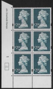 Y1801 (UC15)  Enschéde £2.00 dull blue  Cyld. 1 no dot (8)  U/M (MNH)
