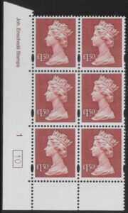 Y1800 (UC14)  Enschéde £1.50 red  Cyld. 1 no dot (10)  U/M (MNH)